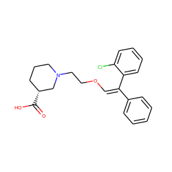 O=C(O)[C@@H]1CCCN(CCO/C=C(/c2ccccc2)c2ccccc2Cl)C1 ZINC000027103858