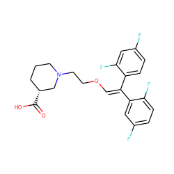 O=C(O)[C@@H]1CCCN(CCO/C=C(\c2ccc(F)cc2F)c2cc(F)ccc2F)C1 ZINC000027092385