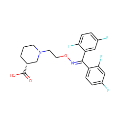 O=C(O)[C@@H]1CCCN(CCO/N=C(/c2ccc(F)cc2F)c2cc(F)ccc2F)C1 ZINC000013800041