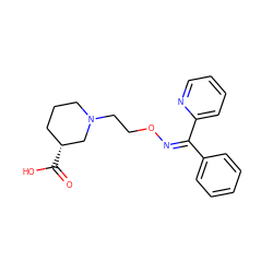 O=C(O)[C@@H]1CCCN(CCO/N=C(/c2ccccc2)c2ccccn2)C1 ZINC000013800056