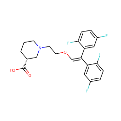 O=C(O)[C@@H]1CCCN(CCOC=C(c2cc(F)ccc2F)c2cc(F)ccc2F)C1 ZINC000013800113