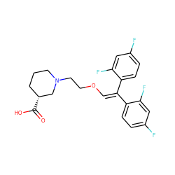 O=C(O)[C@@H]1CCCN(CCOC=C(c2ccc(F)cc2F)c2ccc(F)cc2F)C1 ZINC000013800109