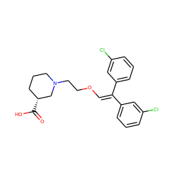 O=C(O)[C@@H]1CCCN(CCOC=C(c2cccc(Cl)c2)c2cccc(Cl)c2)C1 ZINC000013800126