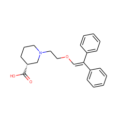 O=C(O)[C@@H]1CCCN(CCOC=C(c2ccccc2)c2ccccc2)C1 ZINC000003778935