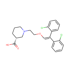 O=C(O)[C@@H]1CCCN(CCOC=C(c2ccccc2Cl)c2ccccc2Cl)C1 ZINC000013800118