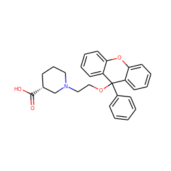 O=C(O)[C@@H]1CCCN(CCOC2(c3ccccc3)c3ccccc3Oc3ccccc32)C1 ZINC000013737919