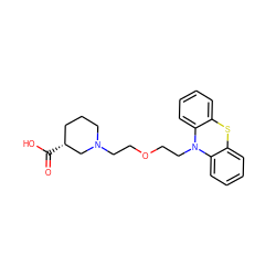 O=C(O)[C@@H]1CCCN(CCOCCN2c3ccccc3Sc3ccccc32)C1 ZINC000003786093