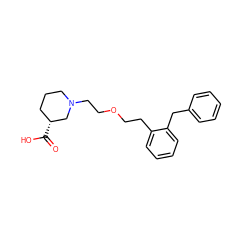 O=C(O)[C@@H]1CCCN(CCOCCc2ccccc2Cc2ccccc2)C1 ZINC000003809984