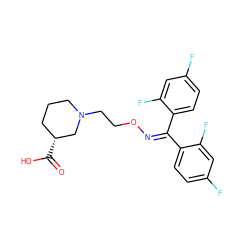 O=C(O)[C@@H]1CCCN(CCON=C(c2ccc(F)cc2F)c2ccc(F)cc2F)C1 ZINC000013800044