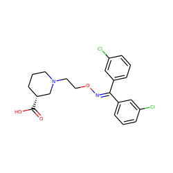 O=C(O)[C@@H]1CCCN(CCON=C(c2cccc(Cl)c2)c2cccc(Cl)c2)C1 ZINC000013800036