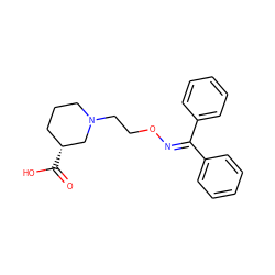 O=C(O)[C@@H]1CCCN(CCON=C(c2ccccc2)c2ccccc2)C1 ZINC000013800005