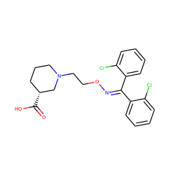 O=C(O)[C@@H]1CCCN(CCON=C(c2ccccc2Cl)c2ccccc2Cl)C1 ZINC000013800033