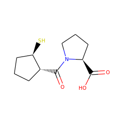 O=C(O)[C@@H]1CCCN1C(=O)[C@@H]1CCC[C@H]1S ZINC000003814170