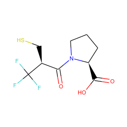 O=C(O)[C@@H]1CCCN1C(=O)[C@H](CS)C(F)(F)F ZINC000027654685