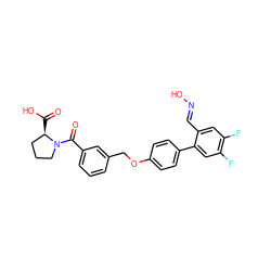 O=C(O)[C@@H]1CCCN1C(=O)c1cccc(COc2ccc(-c3cc(F)c(F)cc3/C=N/O)cc2)c1 ZINC000221670005