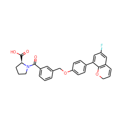 O=C(O)[C@@H]1CCCN1C(=O)c1cccc(COc2ccc(-c3cc(F)cc4c3OCC=C4)cc2)c1 ZINC000221669550