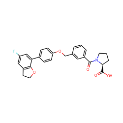 O=C(O)[C@@H]1CCCN1C(=O)c1cccc(COc2ccc(-c3cc(F)cc4c3OCC4)cc2)c1 ZINC000205630171