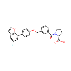 O=C(O)[C@@H]1CCCN1C(=O)c1cccc(COc2ccc(-c3cc(F)cc4ccoc34)cc2)c1 ZINC000205634305