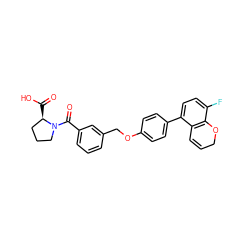 O=C(O)[C@@H]1CCCN1C(=O)c1cccc(COc2ccc(-c3ccc(F)c4c3C=CCO4)cc2)c1 ZINC000221672147