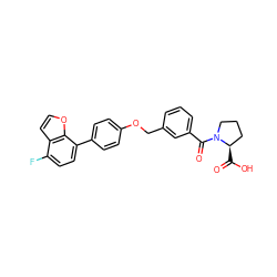 O=C(O)[C@@H]1CCCN1C(=O)c1cccc(COc2ccc(-c3ccc(F)c4ccoc34)cc2)c1 ZINC000205630196