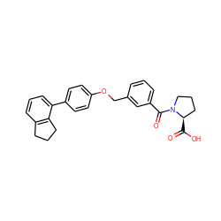 O=C(O)[C@@H]1CCCN1C(=O)c1cccc(COc2ccc(-c3cccc4c3CCC4)cc2)c1 ZINC000221671413