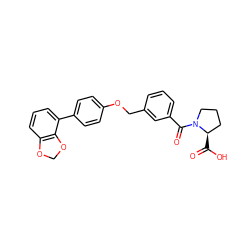 O=C(O)[C@@H]1CCCN1C(=O)c1cccc(COc2ccc(-c3cccc4c3OCO4)cc2)c1 ZINC000205632140