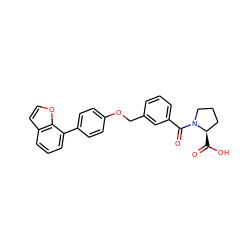 O=C(O)[C@@H]1CCCN1C(=O)c1cccc(COc2ccc(-c3cccc4ccoc34)cc2)c1 ZINC000221669473