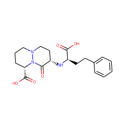 O=C(O)[C@@H]1CCCN2CC[C@H](N[C@H](CCc3ccccc3)C(=O)O)C(=O)N12 ZINC000013599962