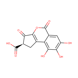 O=C(O)[C@@H]1Cc2c(oc(=O)c3cc(O)c(O)c(O)c23)C1=O ZINC000103289844