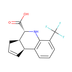 O=C(O)[C@@H]1Nc2c(cccc2C(F)(F)F)[C@H]2C=CC[C@H]21 ZINC000000051783