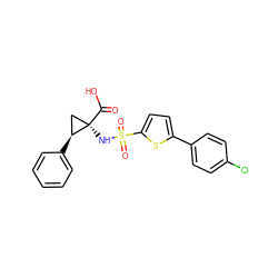 O=C(O)[C@]1(NS(=O)(=O)c2ccc(-c3ccc(Cl)cc3)s2)C[C@@H]1c1ccccc1 ZINC000049109399