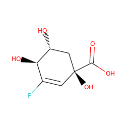 O=C(O)[C@]1(O)C=C(F)[C@@H](O)[C@H](O)C1 ZINC000005851382