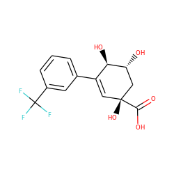 O=C(O)[C@]1(O)C=C(c2cccc(C(F)(F)F)c2)[C@@H](O)[C@H](O)C1 ZINC000013648314