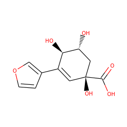 O=C(O)[C@]1(O)C=C(c2ccoc2)[C@@H](O)[C@H](O)C1 ZINC000013648333