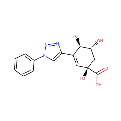 O=C(O)[C@]1(O)C=C(c2cn(-c3ccccc3)nn2)[C@@H](O)[C@H](O)C1 ZINC000072180620