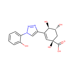 O=C(O)[C@]1(O)C=C(c2cn(-c3ccccc3O)nn2)[C@@H](O)[C@H](O)C1 ZINC000169329866