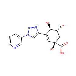 O=C(O)[C@]1(O)C=C(c2cn(-c3cccnc3)nn2)[C@@H](O)[C@H](O)C1 ZINC000169329867