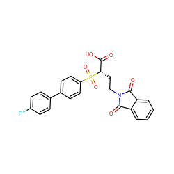 O=C(O)[C@H](CCN1C(=O)c2ccccc2C1=O)S(=O)(=O)c1ccc(-c2ccc(F)cc2)cc1 ZINC000034801866