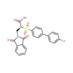 O=C(O)[C@H](CN1C(=O)c2ccccc2C1=O)S(=O)(=O)c1ccc(-c2ccc(Cl)cc2)cc1 ZINC000034801876