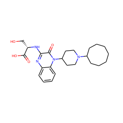 O=C(O)[C@H](CO)Nc1nc2ccccc2n(C2CCN(C3CCCCCCC3)CC2)c1=O ZINC000114764957