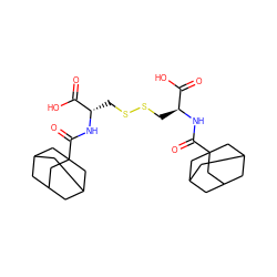 O=C(O)[C@H](CSSC[C@H](NC(=O)C12CC3CC(CC(C3)C1)C2)C(=O)O)NC(=O)C12CC3CC(CC(C3)C1)C2 ZINC000028102377