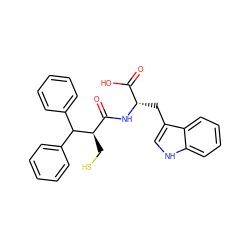 O=C(O)[C@H](Cc1c[nH]c2ccccc12)NC(=O)[C@@H](CS)C(c1ccccc1)c1ccccc1 ZINC000013472962