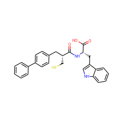 O=C(O)[C@H](Cc1c[nH]c2ccccc12)NC(=O)[C@H](CS)Cc1ccc(-c2ccccc2)cc1 ZINC000003821416