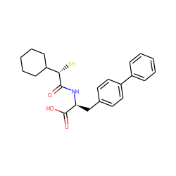 O=C(O)[C@H](Cc1ccc(-c2ccccc2)cc1)NC(=O)[C@@H](S)C1CCCCC1 ZINC000029128360