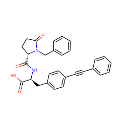 O=C(O)[C@H](Cc1ccc(C#Cc2ccccc2)cc1)NC(=O)[C@@H]1CCC(=O)N1Cc1ccccc1 ZINC000027769264