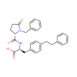 O=C(O)[C@H](Cc1ccc(CCc2ccccc2)cc1)NC(=O)[C@@H]1CCC(=O)N1Cc1ccccc1 ZINC000027857273