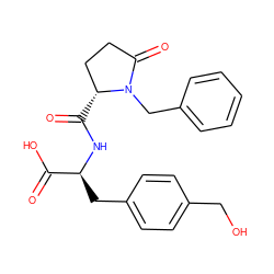 O=C(O)[C@H](Cc1ccc(CO)cc1)NC(=O)[C@@H]1CCC(=O)N1Cc1ccccc1 ZINC000027768727