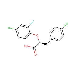 O=C(O)[C@H](Cc1ccc(Cl)cc1)Oc1ccc(Cl)cc1F ZINC000073311164