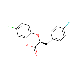 O=C(O)[C@H](Cc1ccc(F)cc1)Oc1ccc(Cl)cc1 ZINC000073311522