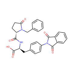 O=C(O)[C@H](Cc1ccc(N2C(=O)c3ccccc3C2=O)cc1)NC(=O)[C@@H]1CCC(=O)N1Cc1ccccc1 ZINC000027311354